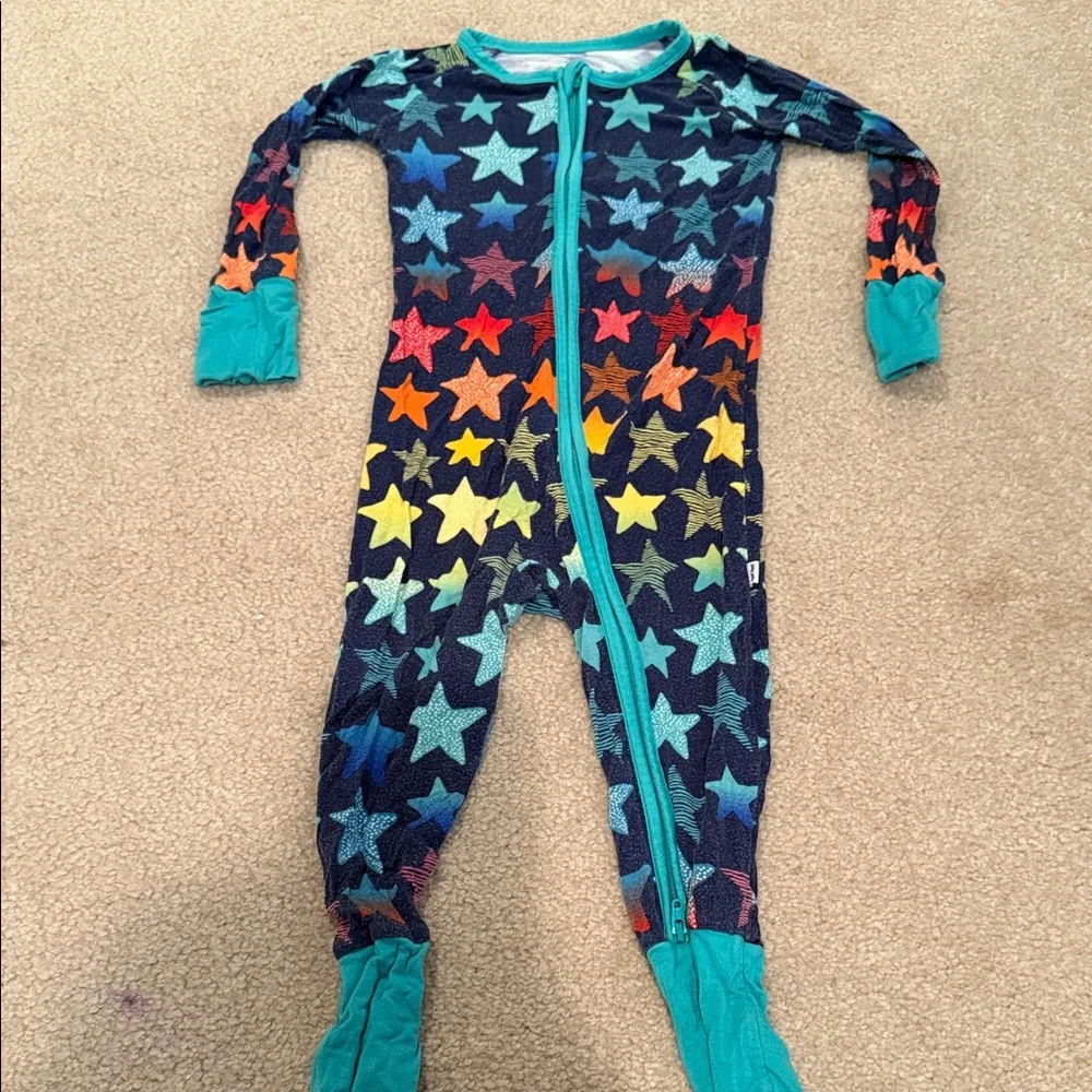 Little sleepies rainbow star zippie